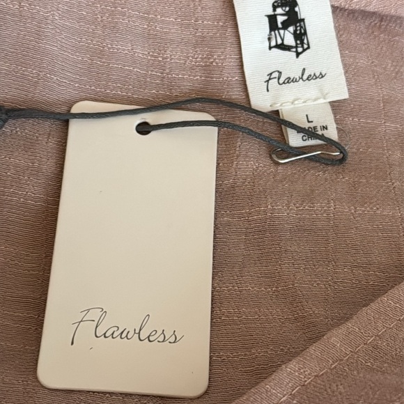 FLAWLESS‎ Bell Sleeve Tiered Ruffle Mini Dress Mauve Pink Sz L Boho Casual Party - Picture 9 of 11